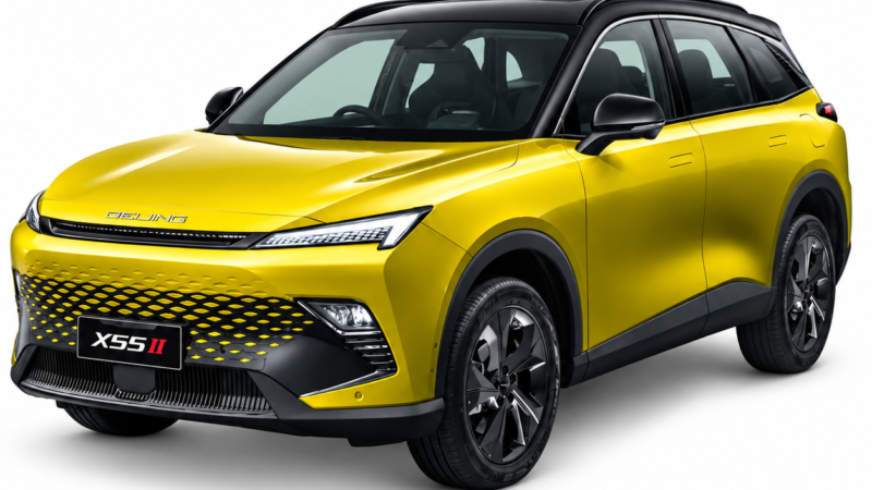 BAIC X55 yellow kineskiautomobili.com prednja strana i leva strana